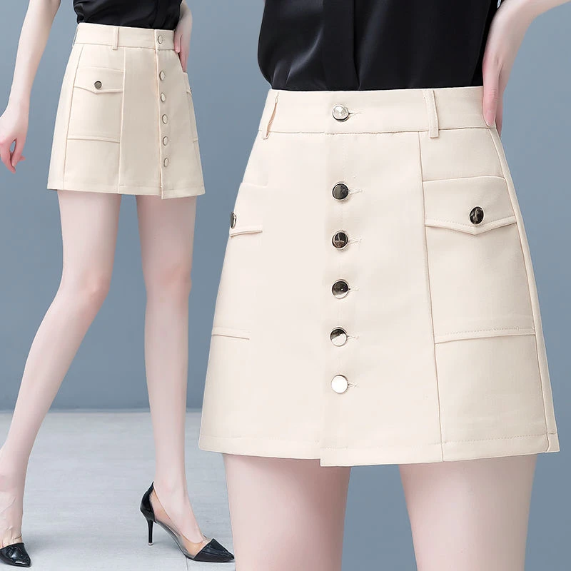 2025年春季爆款短裤裙女春秋外穿裙裤新款假两件a字半身裙子西装