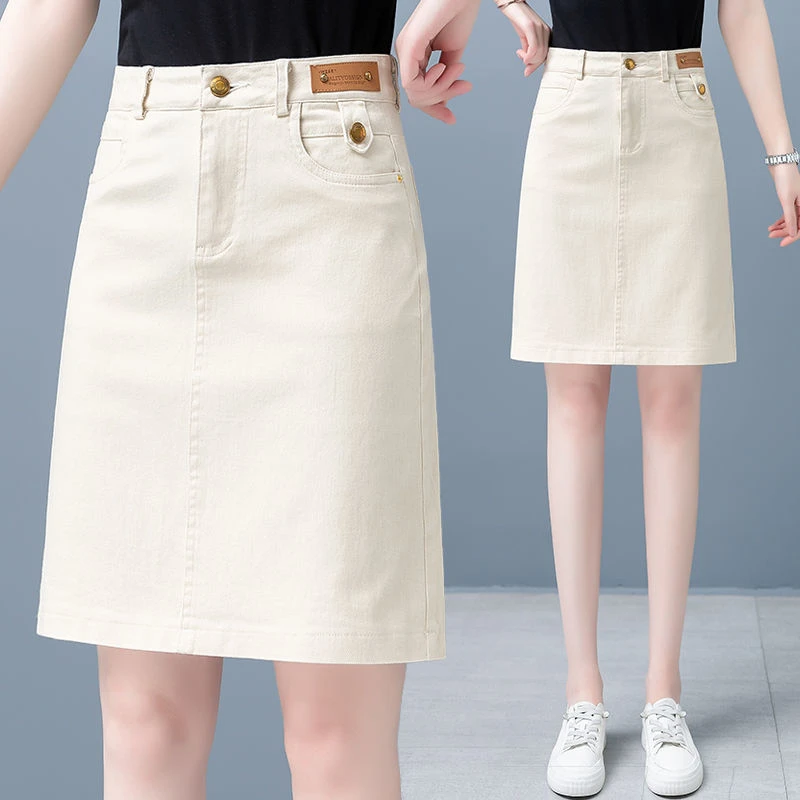 牛仔半身裙女夏季2025新款高腰a字显瘦休闲裙中长款薄款包臀裙子