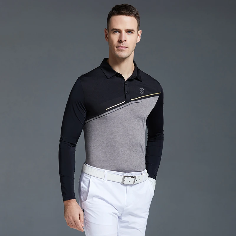 新款男士高尔夫服装春夏golf长袖T恤韩版冰丝防晒球衣速干