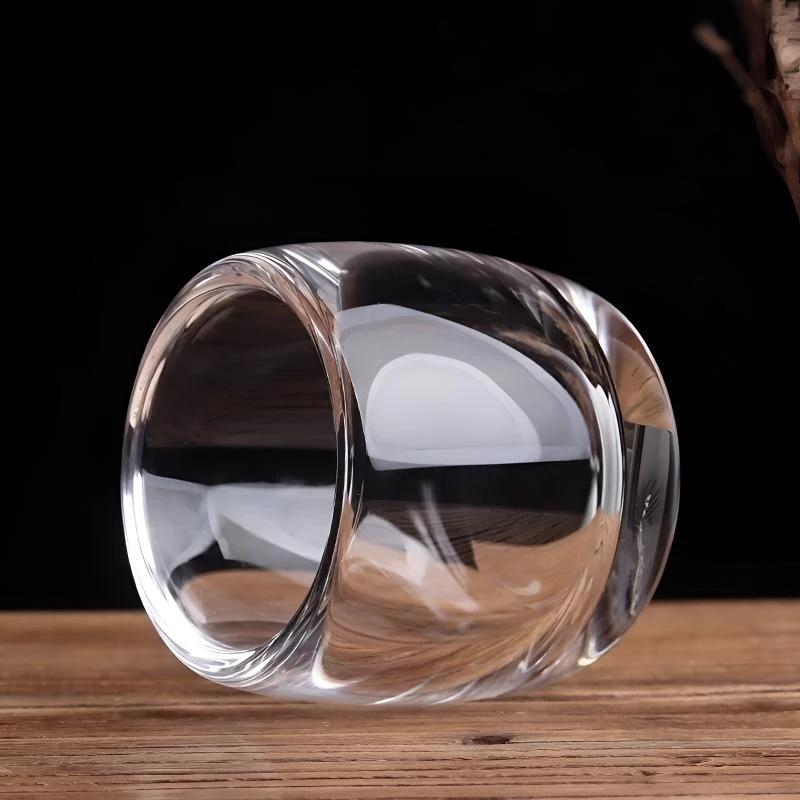 茶杯无铅玻璃杯喝水杯加厚扳指杯隔热防烫水杯透明中式茶杯洋酒杯