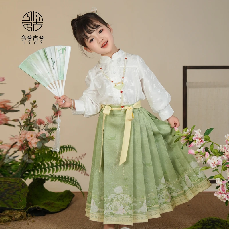 女童马面裙套装2024新款古装中国风春秋款唐装儿童新中式夏季汉服