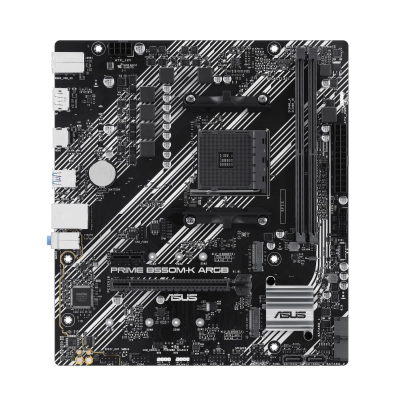 ASUS/华硕B550M-K ARGB 5V神光同步主板B550 AMD R5 5600 R7 5700
