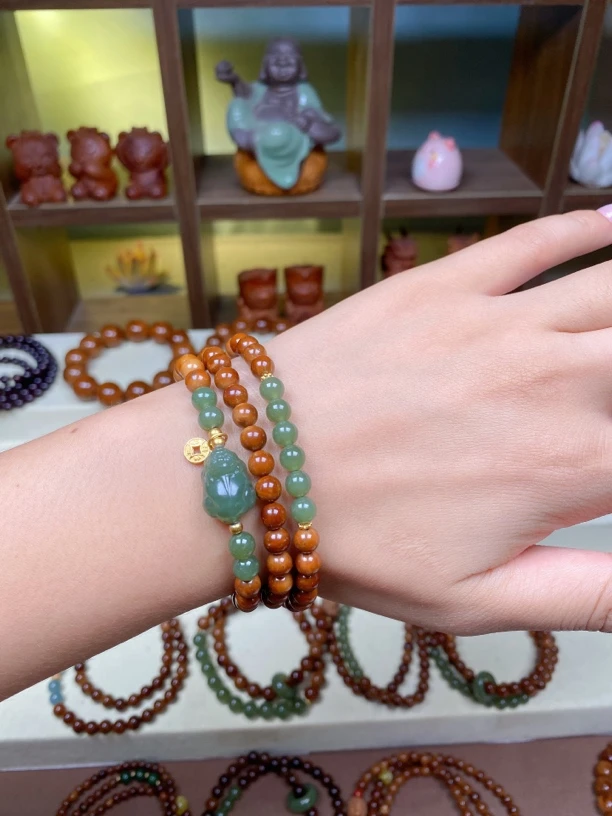 超级库克0.6脖挂多圈款貔貅三圈手串