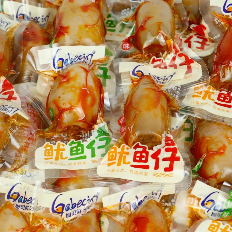 加贝鲜鱿鱼仔500g墨鱼仔带籽香辣烧烤即食海鲜海味零食小包装散装