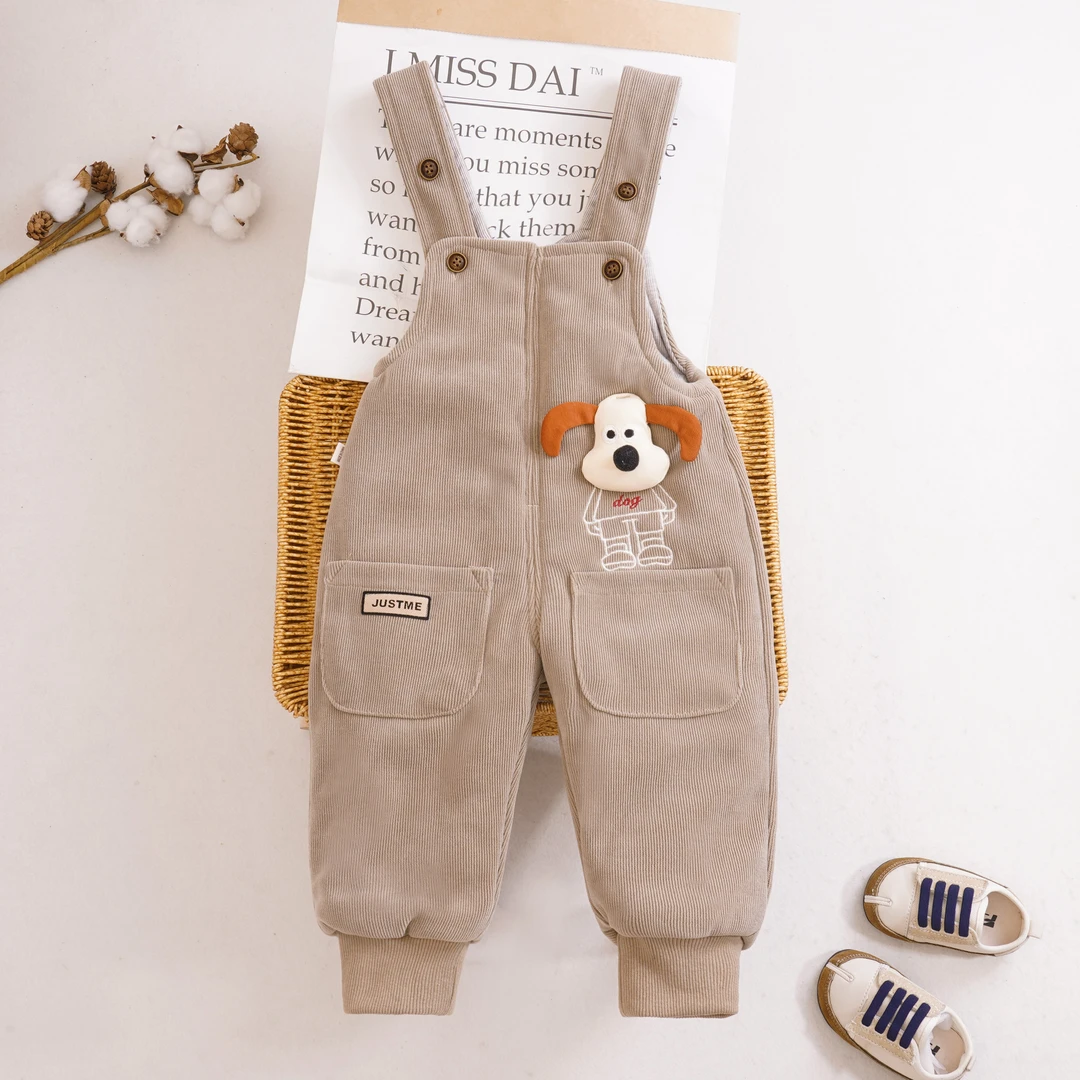 【秋冬棉裤木棉绒】宝宝背带裤新款男童木棉绒裤子女童婴儿连体裤