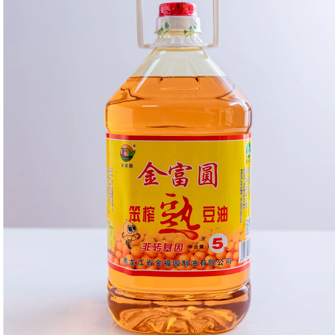 东北金富圆笨榨熟大豆油5L