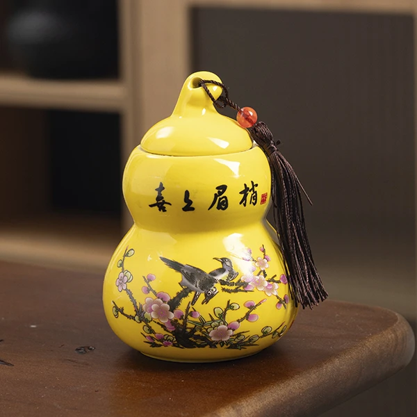 葫芦喜上眉梢茶叶罐小号迷你便携密封储存罐创意时尚家用罐子D343