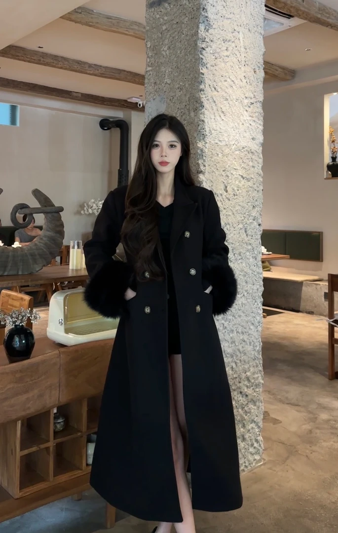 ◤迪迪◢秋冬高级感女装冬季新款复古气质翻领呢子大衣