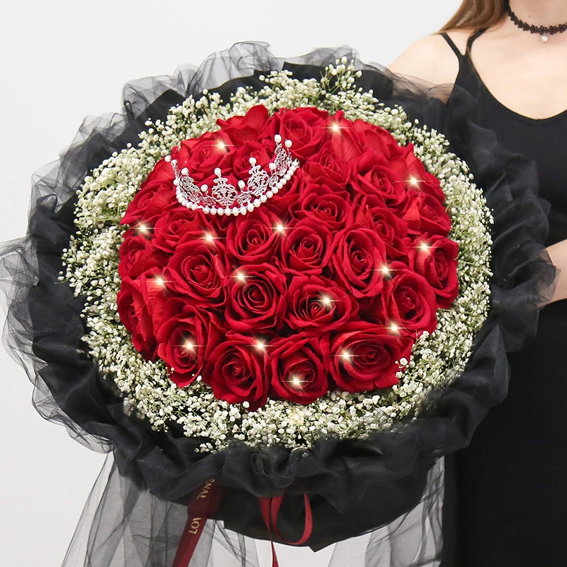 【情人节爆款】33枝红玫瑰星光❤心动鲜花·同城花店速递骑手专送上门