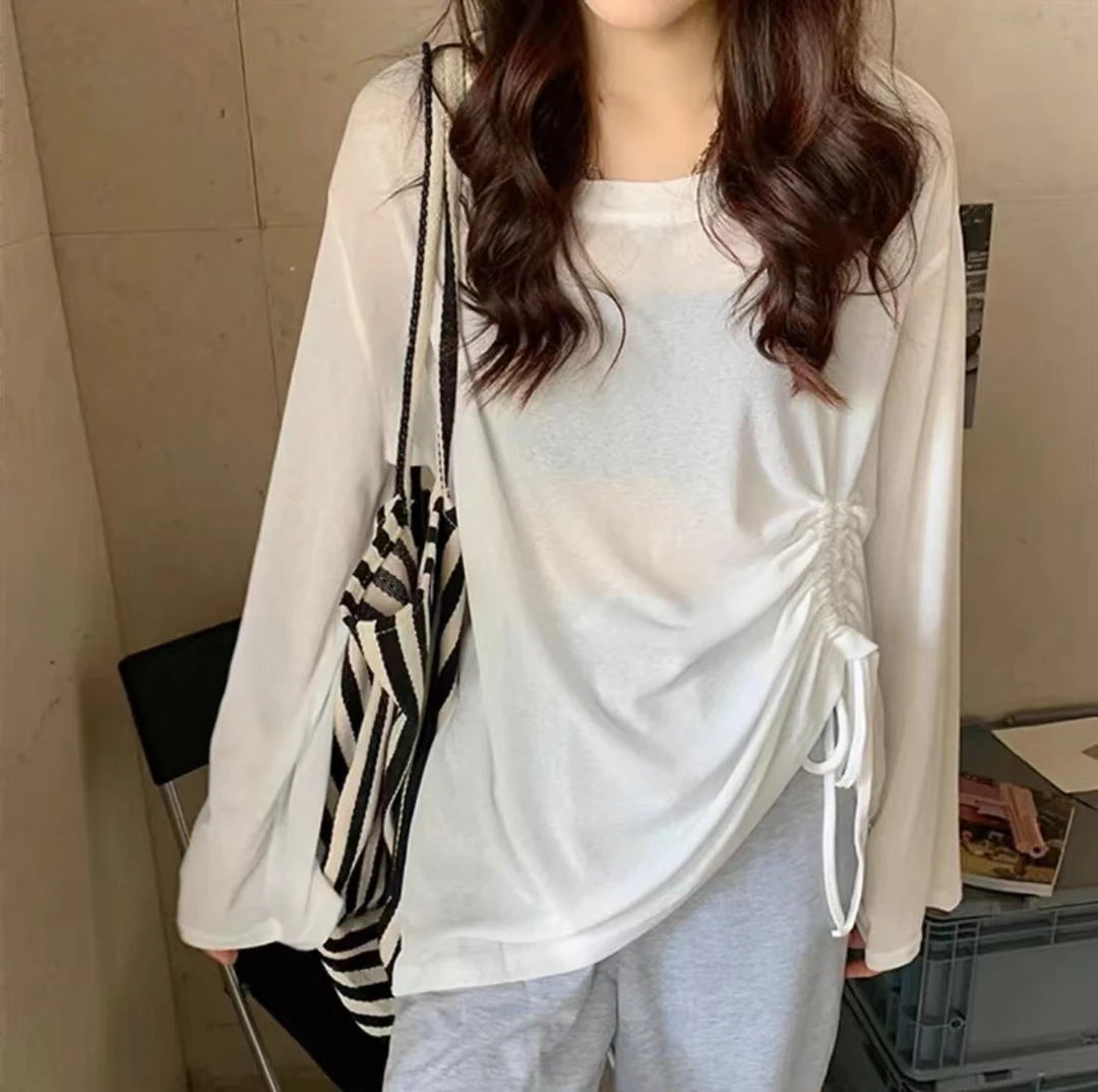 【葡萄家】大码冰丝薄款宽松慵懒风防晒罩衫上衣