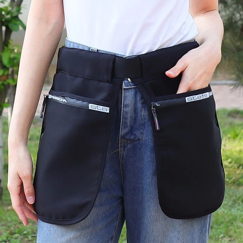 休闲户外旅游运动便携式贴身布料腰包新潮百搭多口袋拉围裙链腰封