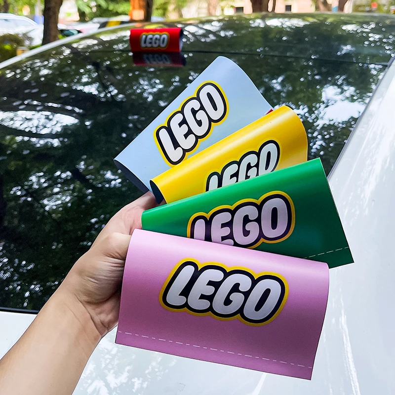 汽车水洗标签LEGO定制车尾水洗唛乐高贴纸标签贴创意个性车尾装饰