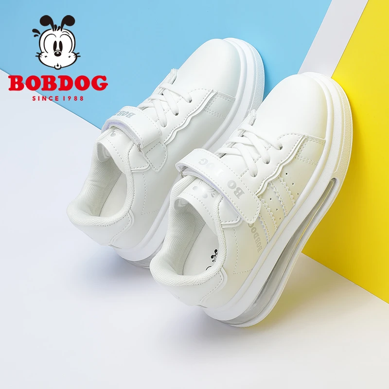 Bobdog/巴布豆女童鞋子2023新款春秋季休闲儿童小白鞋女男孩板鞋