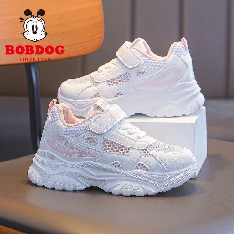 巴布豆童鞋女童鞋子透气2025新款夏季单网运动小白鞋女孩儿童网鞋