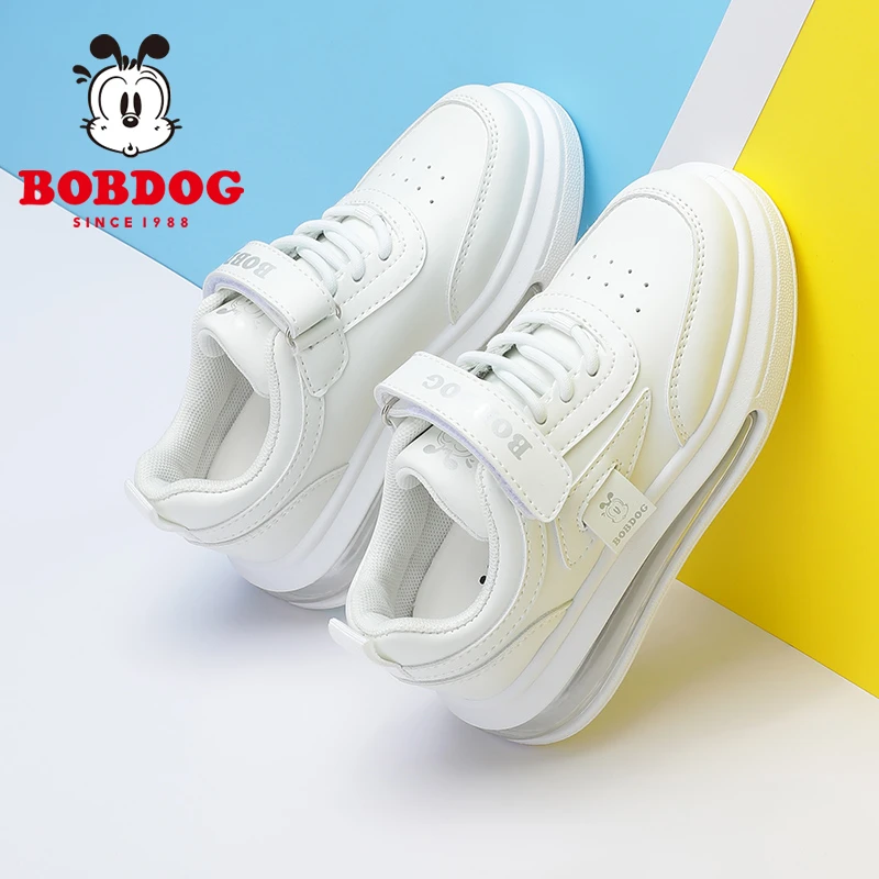 Bobdog/巴布豆女童板鞋2023新款春秋百搭气垫儿童鞋子小白鞋1081