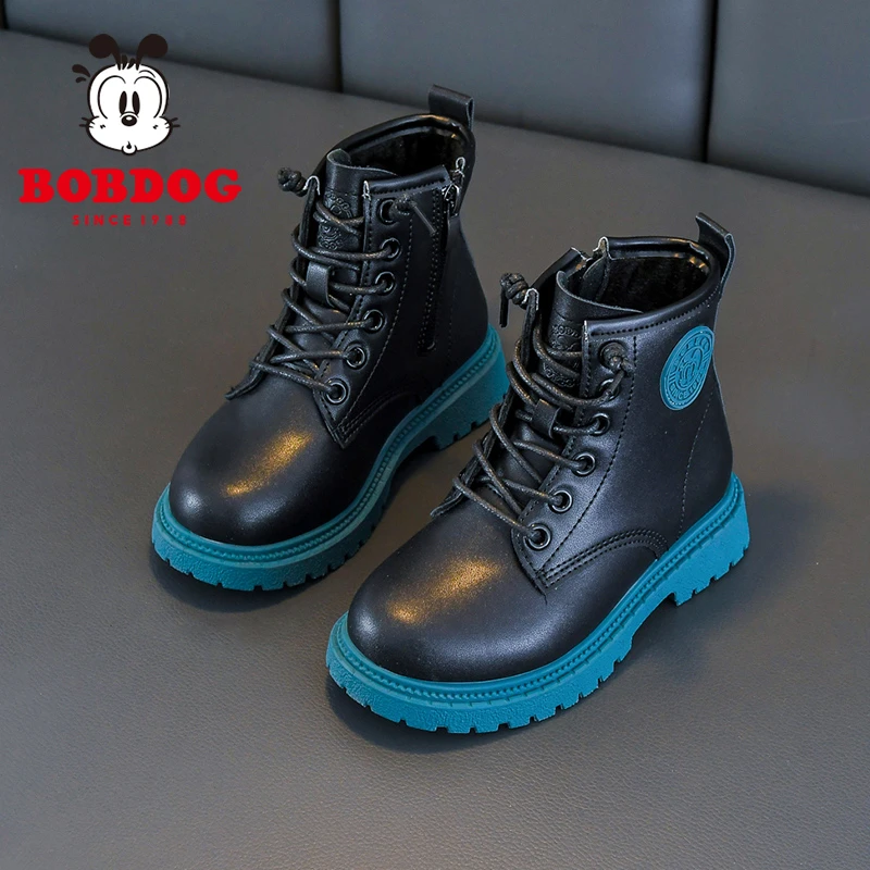 Bobdog/巴布豆新款二棉鞋加绒男童女童马丁靴 26-37 112523135