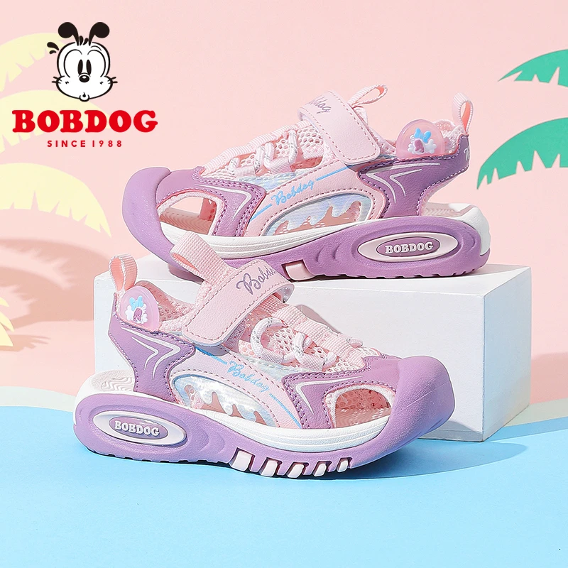 巴布豆官方旗舰店童鞋女童凉鞋夏款小女孩包头公主沙滩鞋儿童鞋子