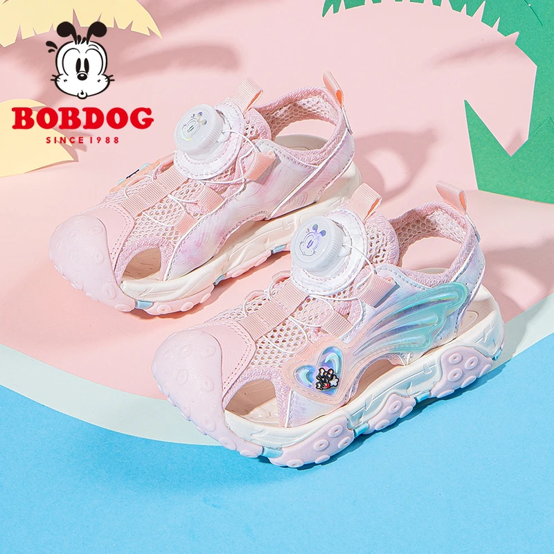 巴布豆童鞋女童凉鞋夏季2025新款软底包头沙滩鞋洋气女孩儿童鞋子