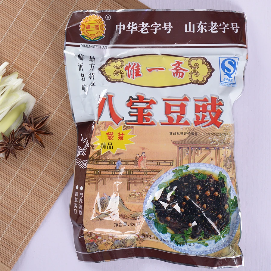临沂特产八宝豆豉美食料理厨房调味料佐餐伴侣八宝豆鼓酱420g袋装
