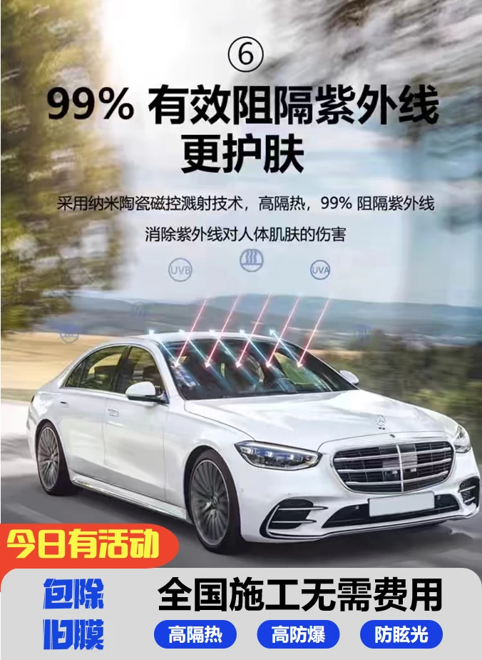 汽车高清隔热膜高隔热太阳膜防暴晒汽车玻璃膜