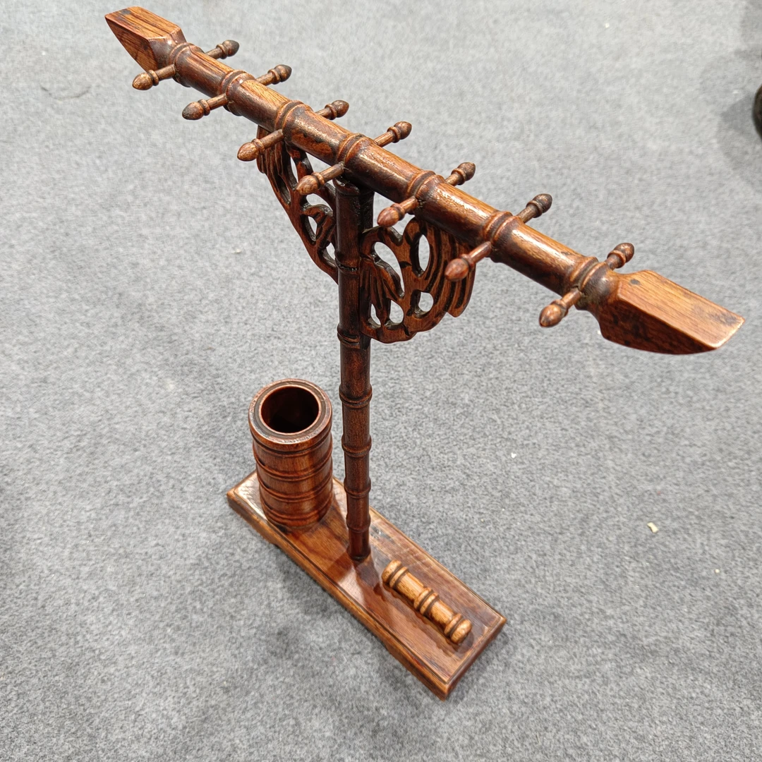 实木雕刻笔架挂架黄