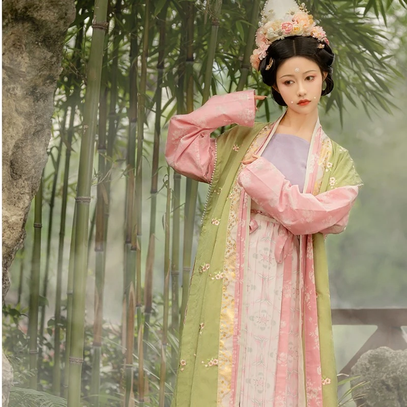 有风有光汉服宋制复原款【桃坞柳帘】百迭裙貉袖宋背心长褙子春夏款