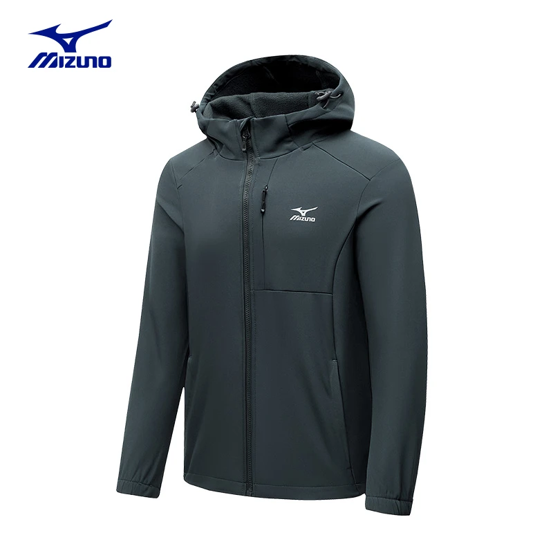 Mizuno/美津浓加绒梭织软壳衣春秋户外体闲登山服防风保暖外套款
