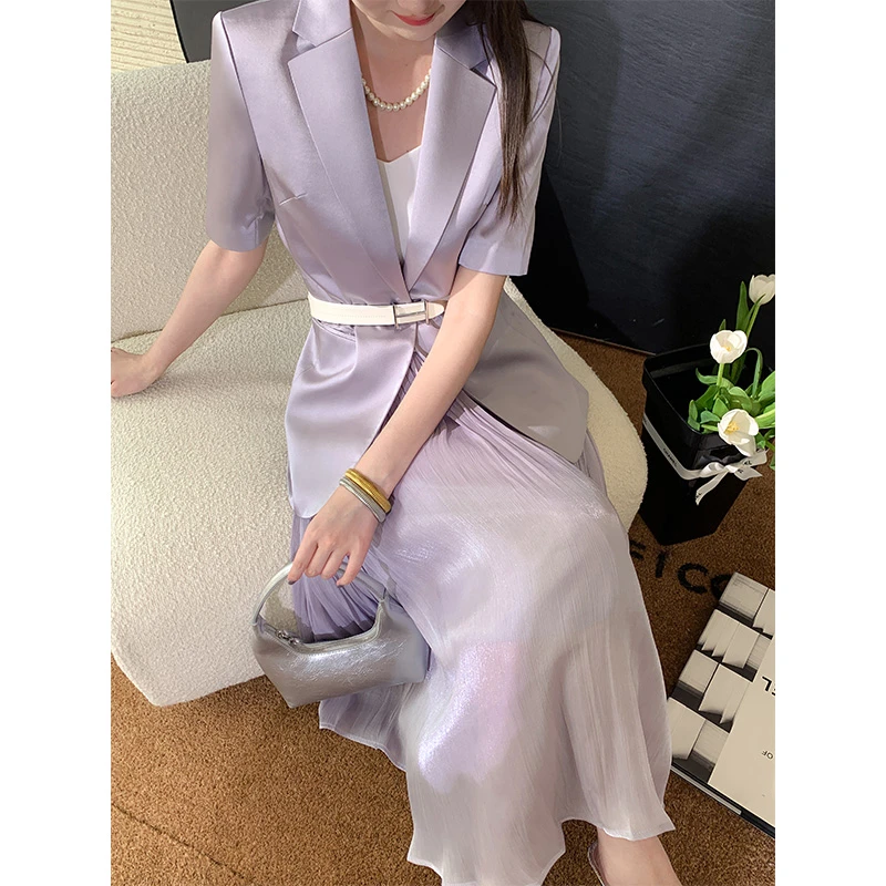 【轻奢高端】夏季西装外套女2025新款气质女神范休闲小西服套装薄款