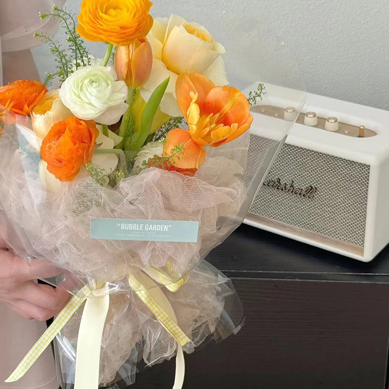 仙女泡泡纱小香风鲜花包装材料花店资材