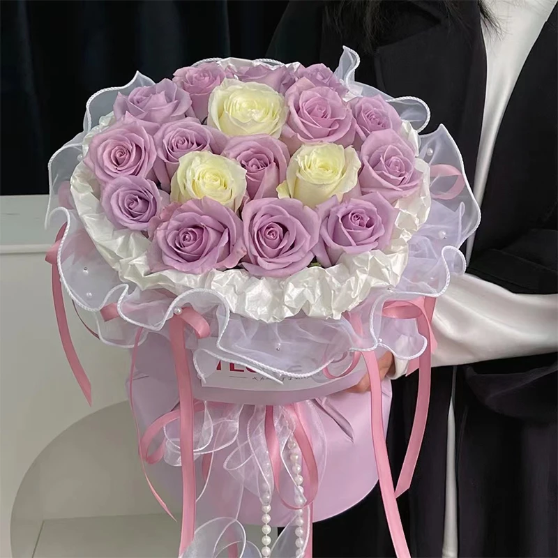 四代五代纯色一体式定型片防水鲜花包装材料花店资材