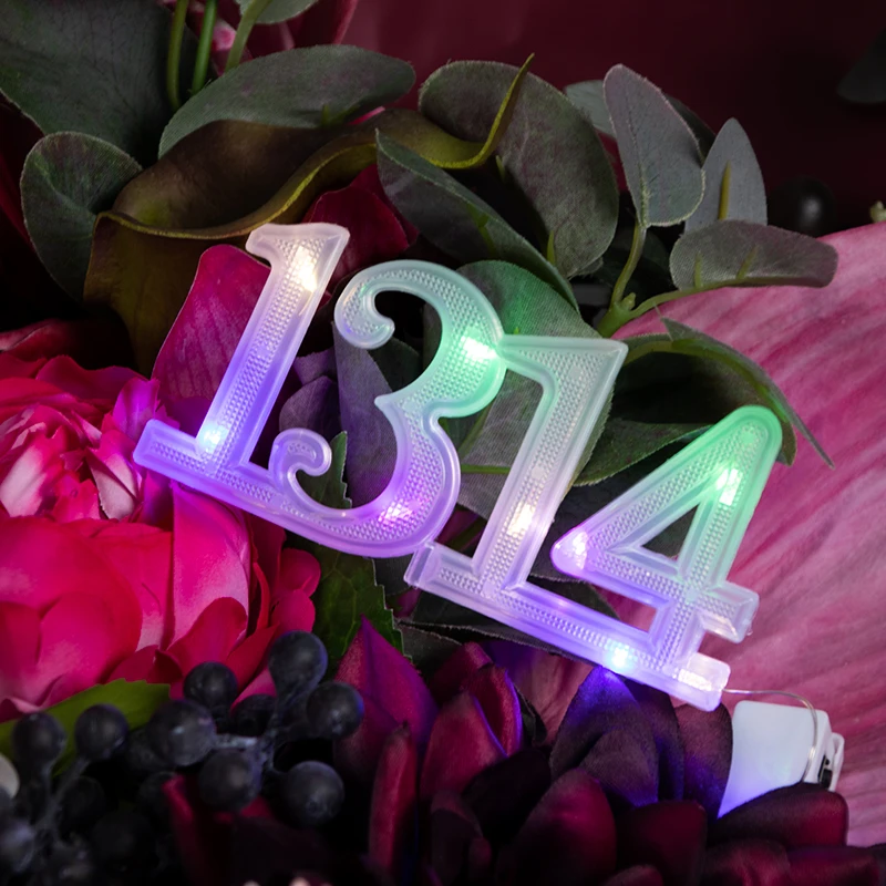 花艺配饰发光灯节日炫彩多彩灯光花束鲜花配饰材料