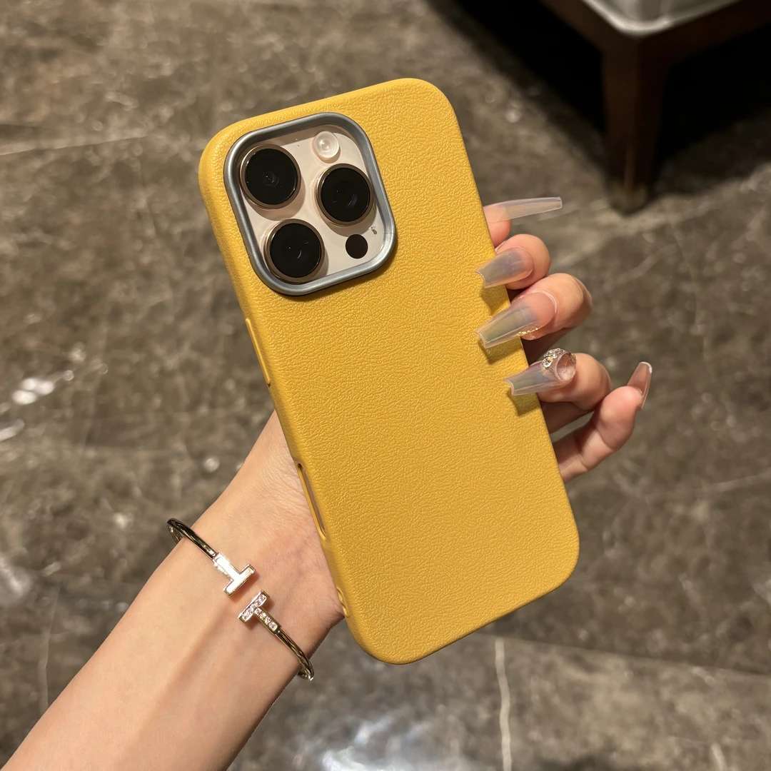 全包多色金属大孔适用iPhone15/16手机壳14防摔13/12保护套11简约