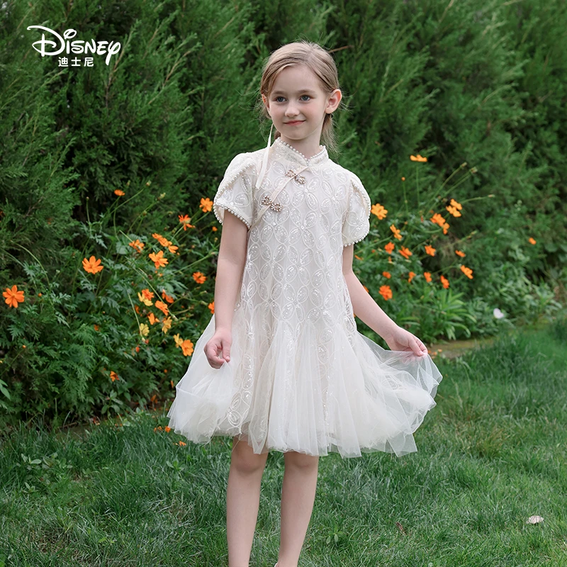 Disney/迪士尼春夏连衣裙夏日气质复古国风新中式淑女公主连衣裙