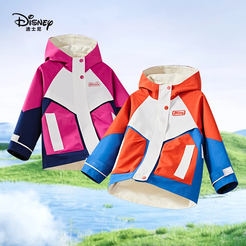 Disney/迪士尼25年儿童秋冬季新款外套时尚女童洋气休闲拼色外套
