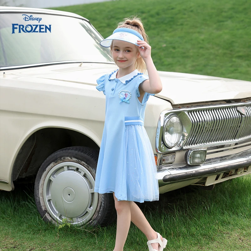 Disney/迪士尼新款连衣裙女童洋气夏季大童裙子儿童爆款儿童女装