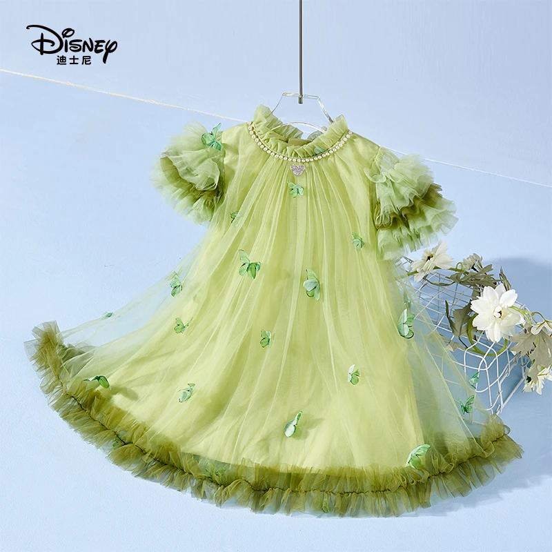 Disney/迪士尼女童连衣裙蓬蓬裙泡泡袖洋气淑女洋气可爱公主纱裙