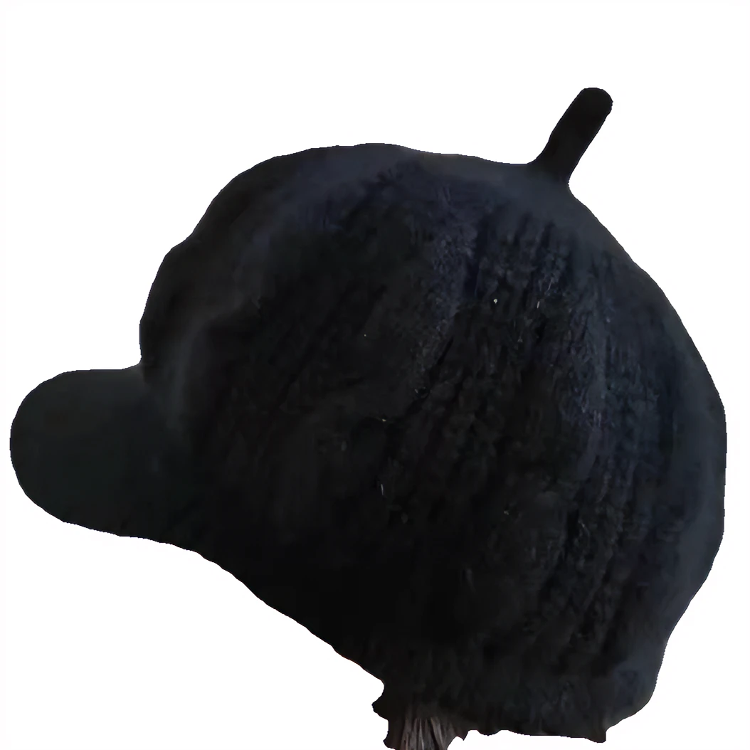 手编蓝野黛貂貂绒线棒球帽帽子（非成品）