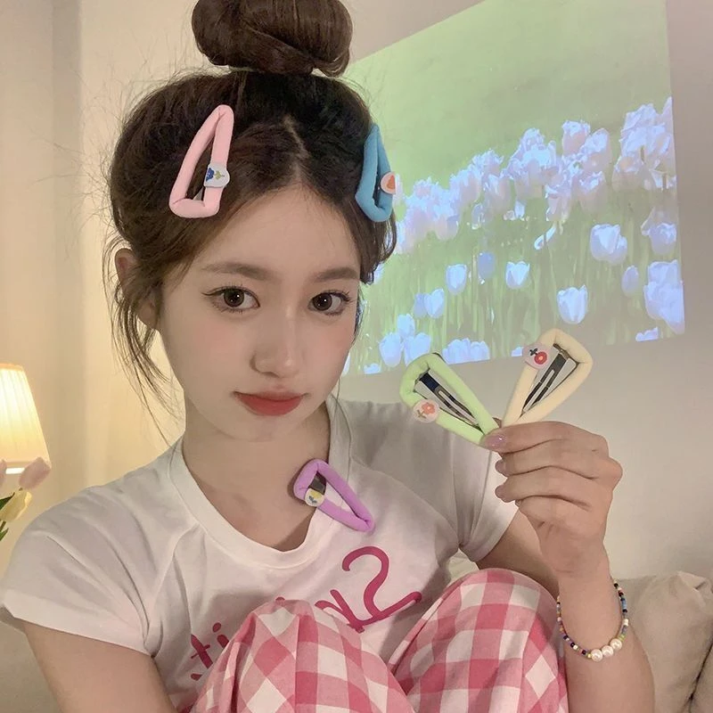 蛋糕上的小花花~几何三角形发卡发夹甜妹发卡软妹边夹刘海夹发饰