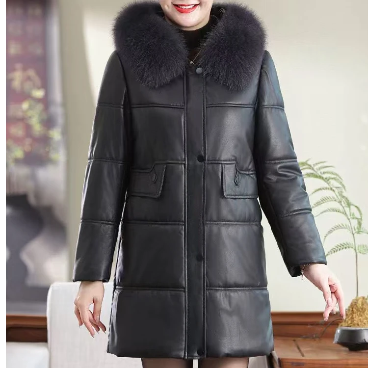 【清仓捡漏】秋冬新款收腰气质绵羊皮真毛带帽外套131