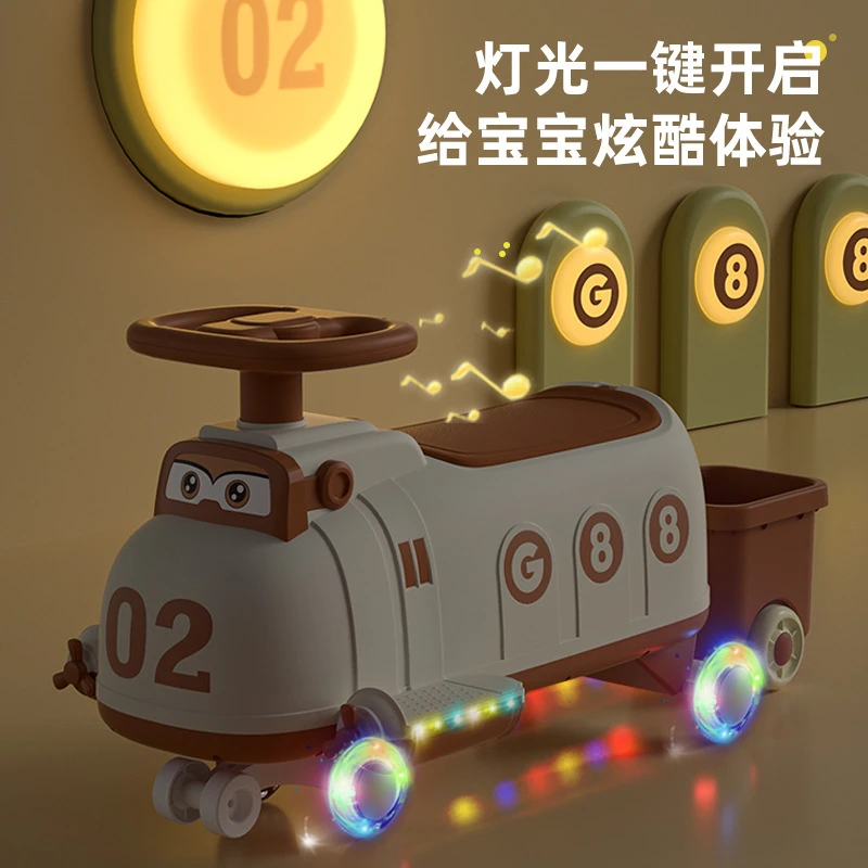 儿童音乐扭扭车 摇摇车玩具车3-6岁宝宝溜溜车静音男女孩童小火车