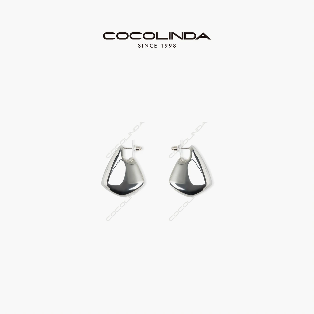 不锈钢无非金属耳饰 不规则设计空心钢色耳环ERHUAN-19 气质轻奢