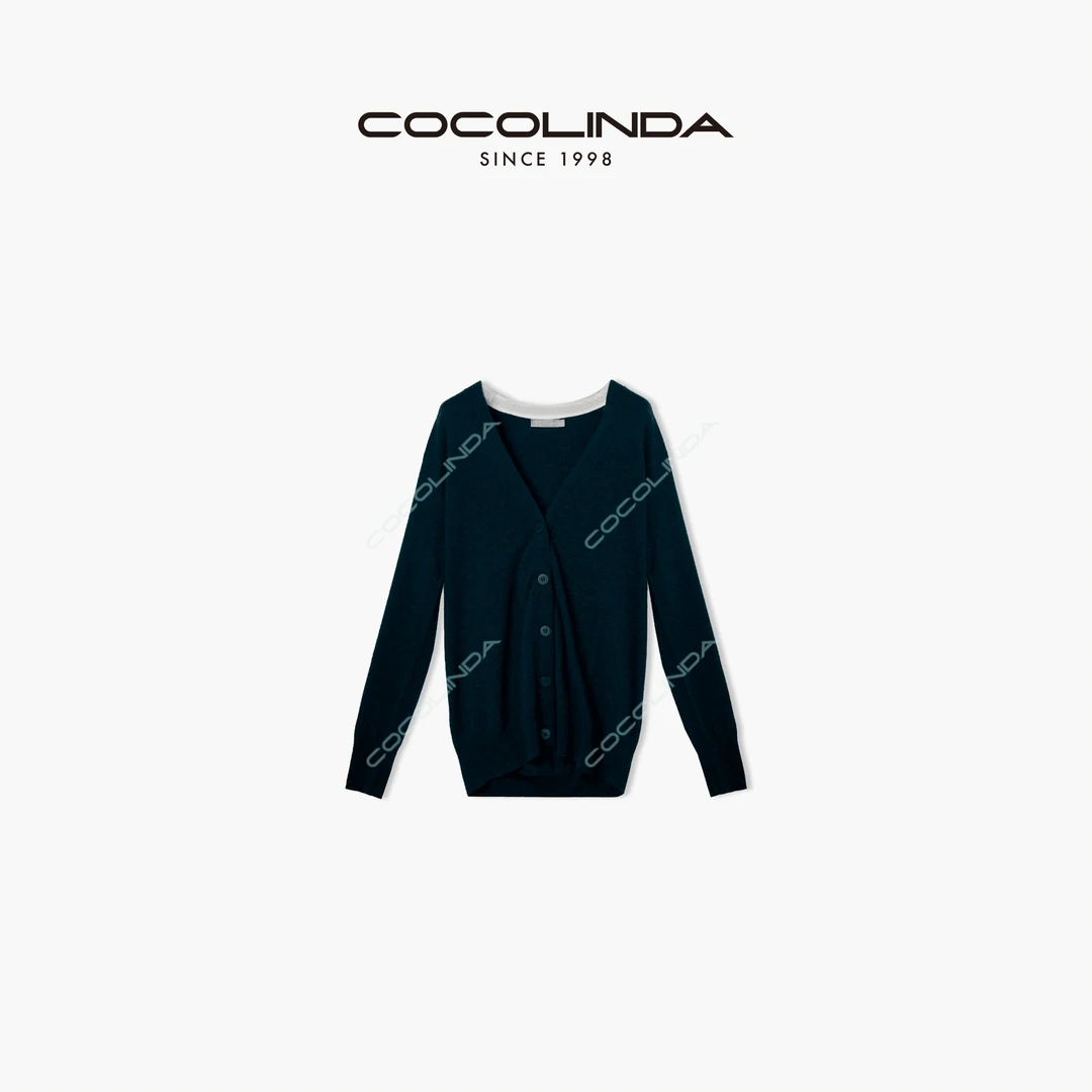 COCOLINDA琳达推荐 男女CPV领开衫 S630毛衣气质长袖时尚