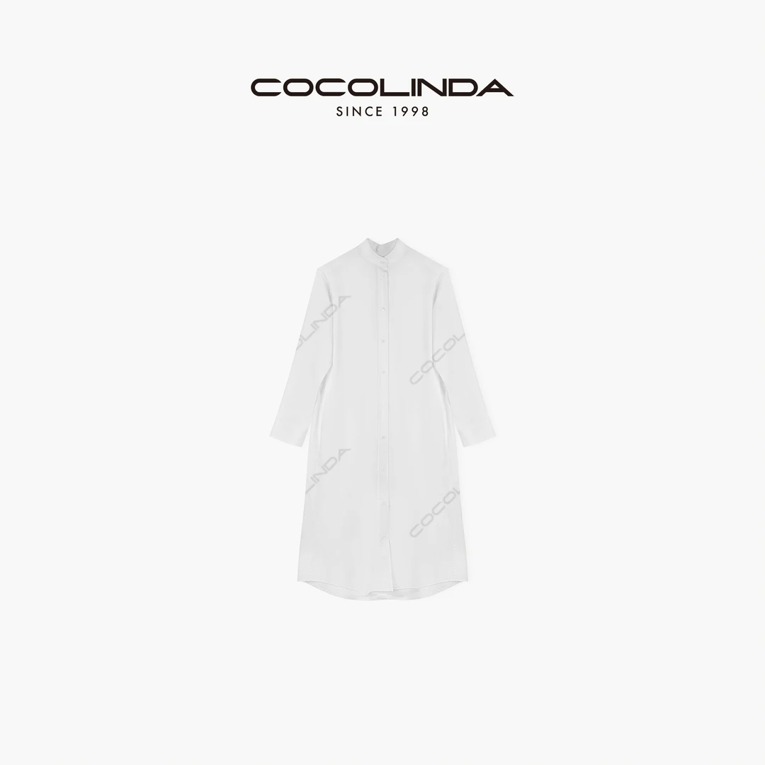 COCOLINDA琳达推荐 时尚百搭纯色纯棉衬衣裙 K1375
