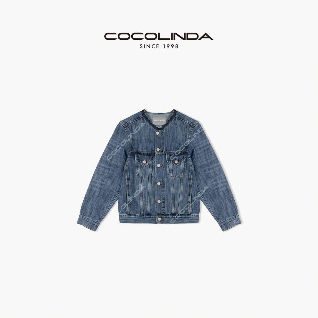 COCOLINDA “小香风牛仔” 无领牛仔外套 N2008