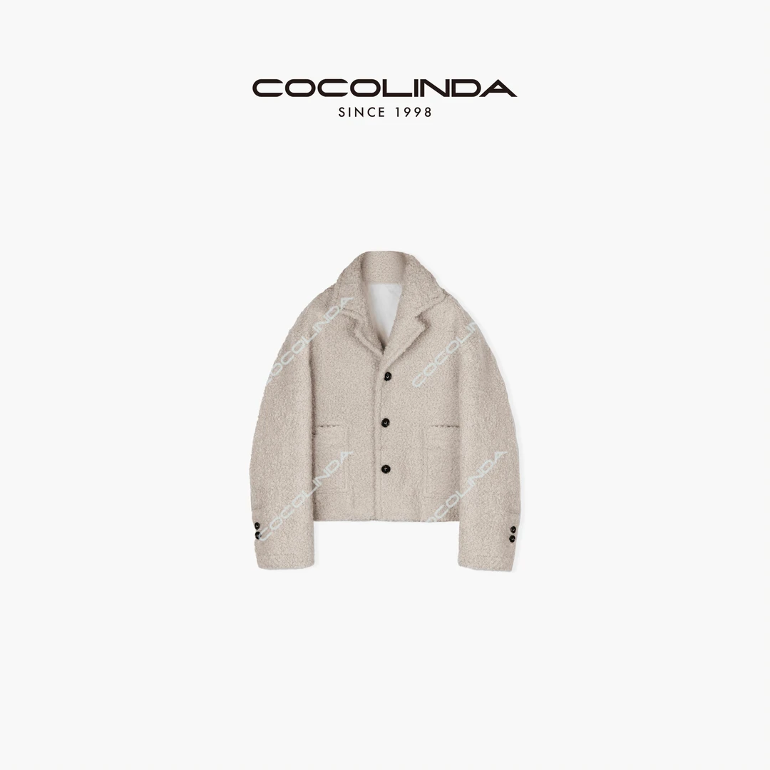 COCOLINDA琳达推荐 宽松翻领毛绒长袖小香风休闲外套C1128