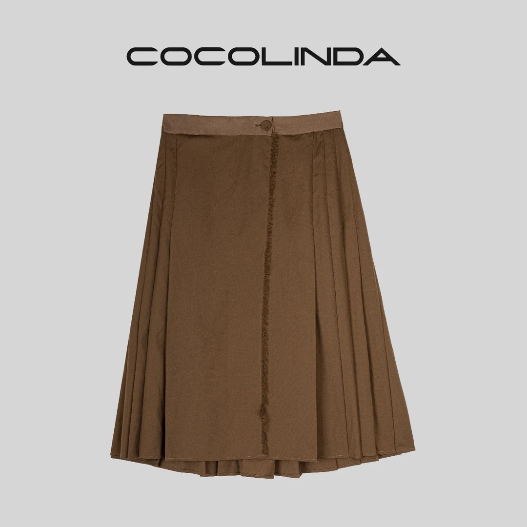 【COCOLINDA/LD】琳达推荐压褶半裙奥黛丽四季毛边裙Q913气质