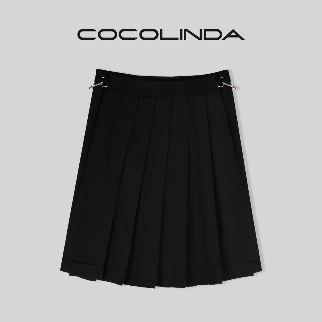 COCOLINDA琳达推荐 双层裹身压褶半裙  Q936学院风