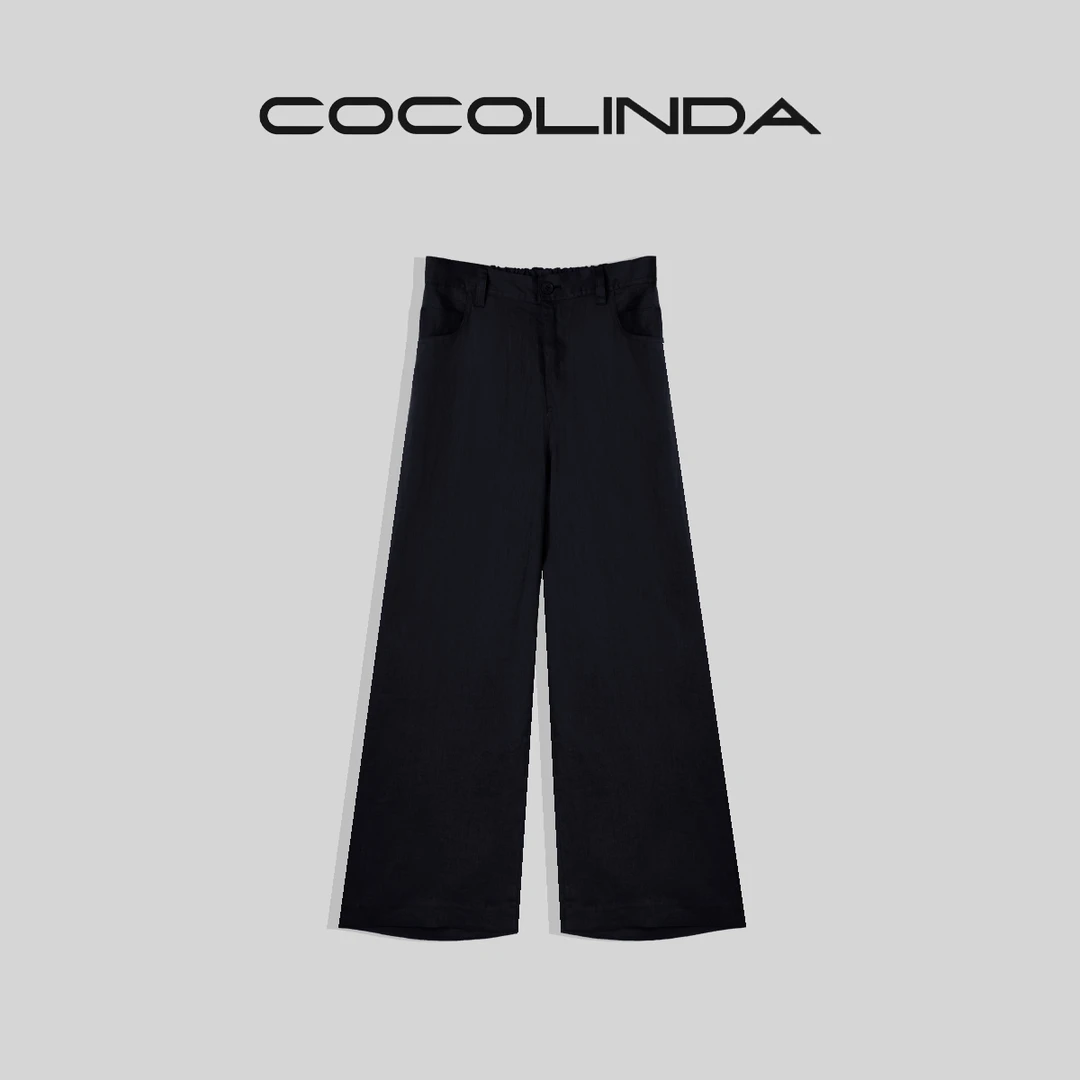COCOLINDA琳达推荐麻料裤长裤宽松女士P572高腰时尚