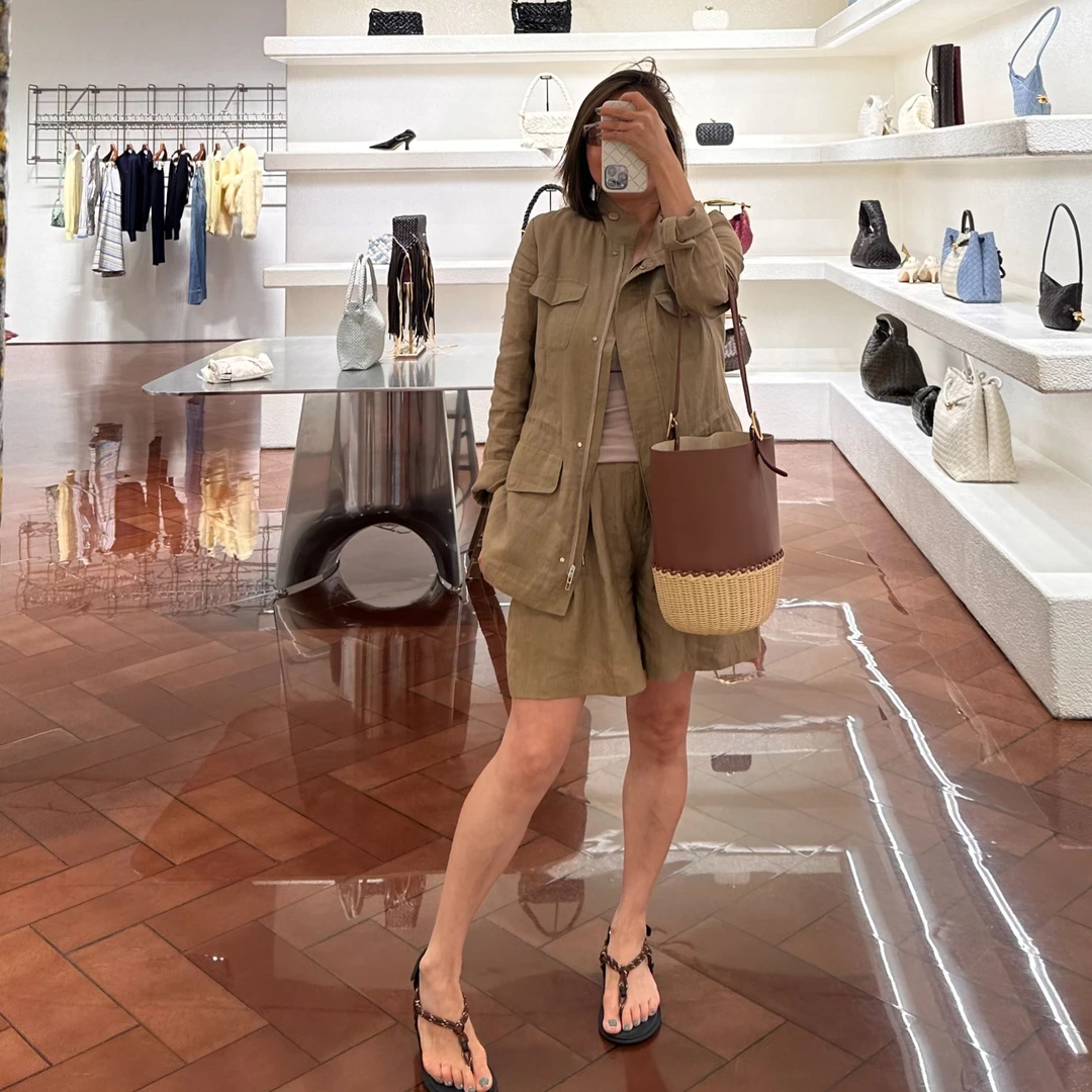 COCOLINDA 100麻 老钱工装休闲亚麻外套 C1649