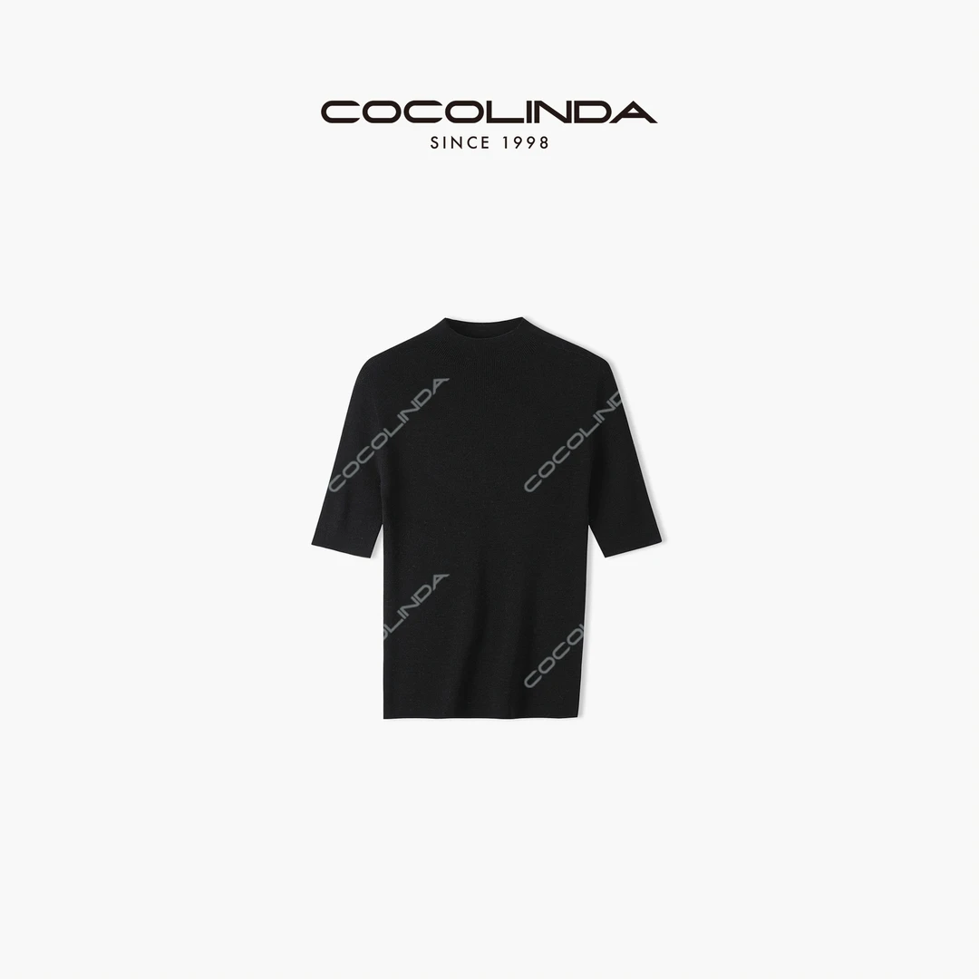 COCOLINDA 100%绵羊毛针织短袖打底衫  HQ603